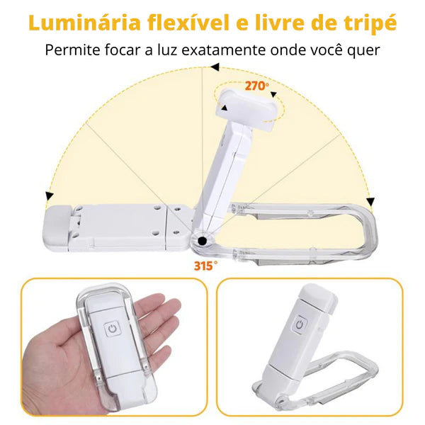 LED de Leitura Noturna - USB Recarregável